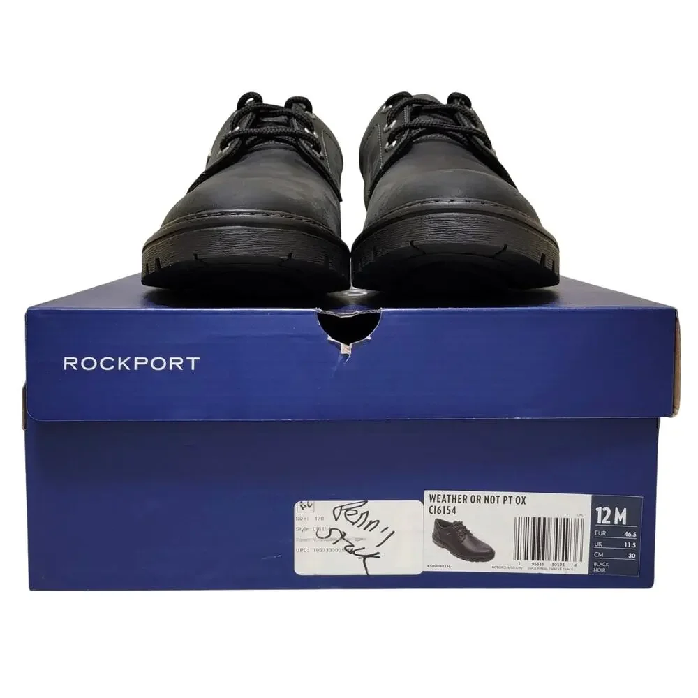 Rockport Men Weather or Not Plain Toe Derby Oxford Size US 12M Black Leather